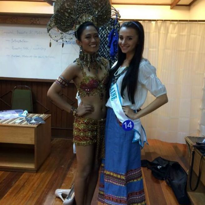 Alyssa and me during our shoot for our national costume